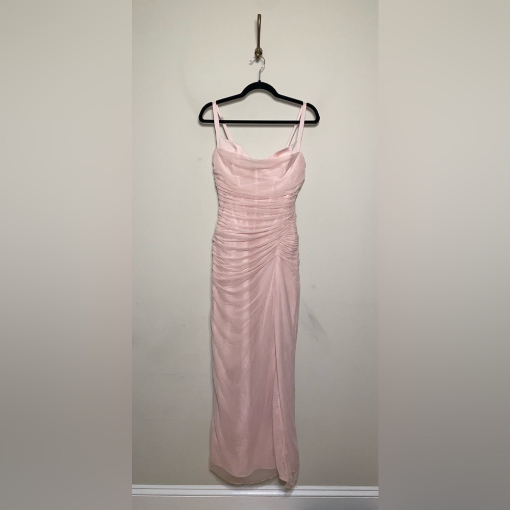 House Of CB Pink Lini Corset-Bodice Stretch-Mesh Maxi Dress - Picture 4 of 7